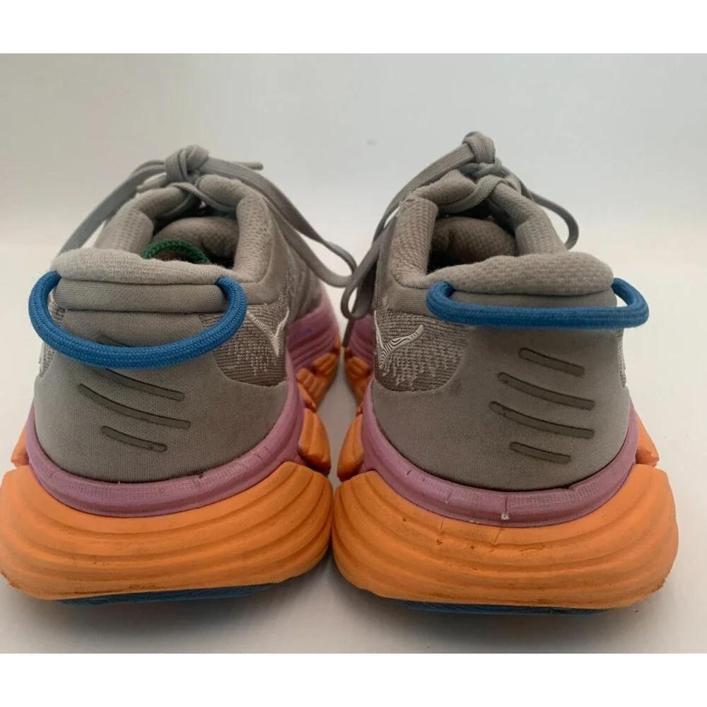 Hoka One One Womens Gaviota 4 Gray Orange WhiteRunning Shoes Sneakers Size 9.5B